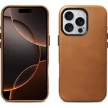 Kožený obal na iPhone 16 Pro MAX - iCarer, OilWax MagSafe Camel