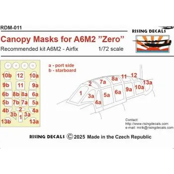 Plastikový model 1/72 Canopy mask for A6M2 'Zero' (AIRFIX)