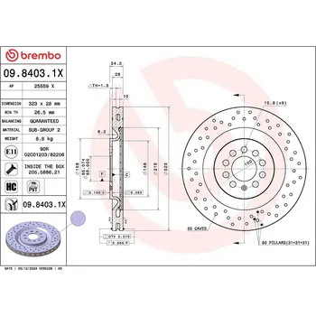 Brzdový kotouč Brzdový kotouč BREMBO 09.8403.1X