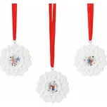 Rosenthal Vánoční set 3 porcelánové Mini ozdoby vločky, Vánoční radovánky, Ø 6 cm 02485-727496-28675