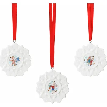 Vánoční dekorace Rosenthal Vánoční set 3 porcelánové Mini ozdoby vločky, Vánoční radovánky, Ø 6 cm 02485-727496-28675