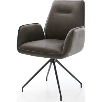 Jídelní židle DELIFE Jídelní židle Zoa-Flex mikrovlákno antracit vintage křížová podnož zúžená černá taštičkové pružiny