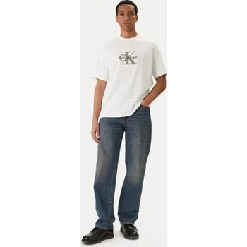 Pánská móda Calvin Klein Jeans T-Shirt Monologo Graphic LV04RE815G Bílá Regular Fit XS