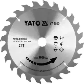 Pilový kotouč Yato - Vidiový pilový kotouč na dřevo 185x20mm 24 zubů