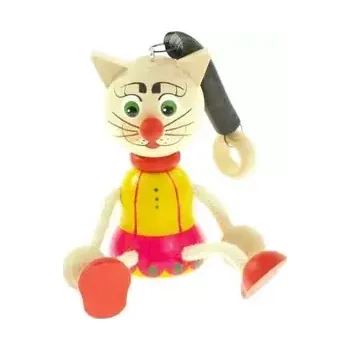 Dřevěná hračka Česká dřevěná hračka Kočka na pružině (CH21305)