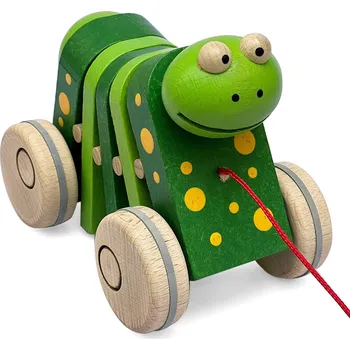 Tahací hračka Ulanik Žába na provázku klapačka