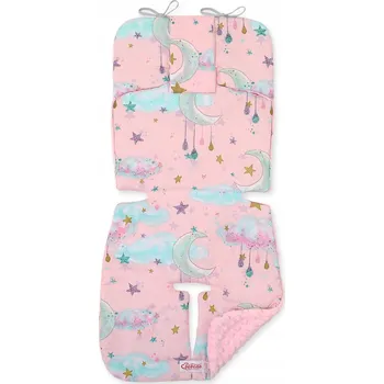 Vložka do kočárku BOBONO minky - měsíčky růžové