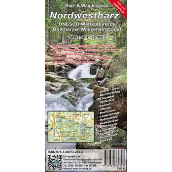 Nordwestharz - Weltkulturerbe Oberharzer Wasserwirtschaft 1: 25 000 [DE] (2023, Karta, Kartographische Komm. Ver)