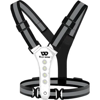 Pánská bunda WEST BIKING Reflexní vesta s LED světly ČERNÁ