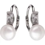 Jemné náušnice s perlou a klasickým patentem - Meucci SE342