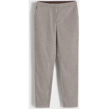 Dámské kalhoty Reserved - Kostkované kalhoty - béžová - 0813P-80M - 0813P-80M-38-2