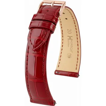 Řemínek na hodinky Kožený řemínek Hirsch London L 04307020-7, červený, aligátoří kůže, délka L, Quick Release