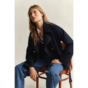 Dámský kabát KABÁT GANT FLUID SHORT TRENCH COAT EVENING BLUE