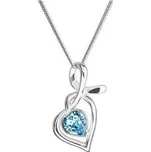 EG4256-Q Stříbrný náhrdelník se Swarovski krystalem - srdce
