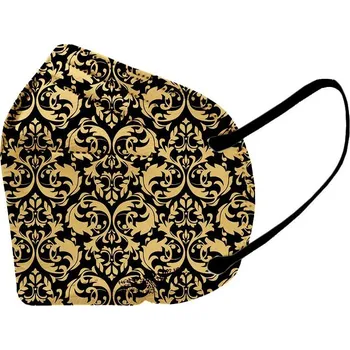 respirátor 5X Český ultratenký NANO respirátor FFP2 - Zlatý ornament