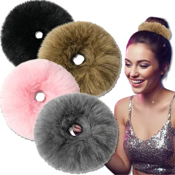 Camerazar Nadýchaná gumička do vlasů SCRUNCHIE, lehká, 4 ks, různé barvy