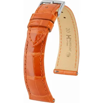 Řemínek na hodinky Kožený řemínek Hirsch London L 04307077-2, oranžový, aligátoří kůže, délka L, Quick Release - 22 mm