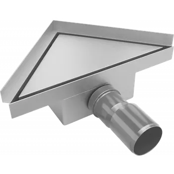 Odvodňovací žlab Mexen Flat-T M13 podlahový vpust trojúhelníkový 20 x 20 cm, inox - 1010320 Bodové odtoky do podlahy