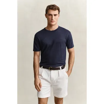 Pánské tričko TRIČKO GANT LINEN SS T-SHIRT EVENING BLUE