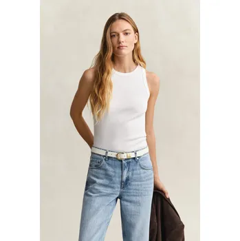 TOP GANT HIGH NECK RIB TANK TOP WHITE