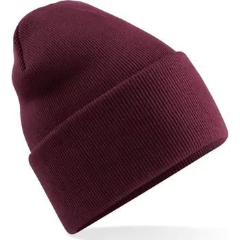 Pracovní přilba Beechfield Čepice Original B 40R s dlouhým lemem, pletená COT53040R37099-burgundy UNI Burgundová