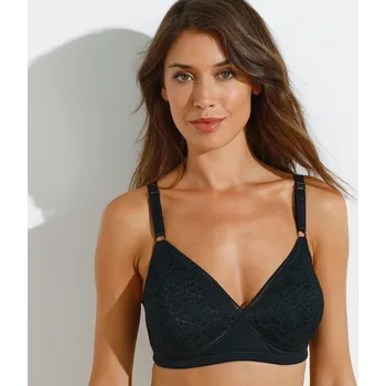 Podprsenka Blancheporte Krajková podprsenka s překřížením,bez kostic černá 85C