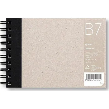 Výtvarný papír Skicák B7 s recyklovaným papírem, 30 listů