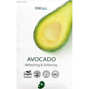 Pleťová maska Stay Well - Avocado Látkové masky 23 g unisex