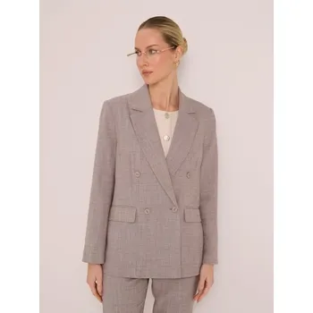 Dámské sako Sinsay - Dvřadý blejzr s příměsí viskózy - béžová - 455GY-08M - 455GY-08M-S