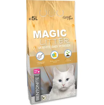 Kočkolit Magic Litter Bentonite Ultra White Baby Powder 5L/4,4kg-KARTON