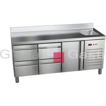 Stůl chladící ETP 7 180 14 HC S + dřez | Asber 6176704S