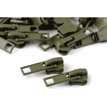 Zip Jezdec ke kostěným zipům No 5, střední, 263 zelená khaki