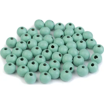 Dřevěné korálky Ø8 mm, malé, 25 mint světlá