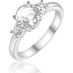 Stříbrný prsten s třemi kulatými zirkony - Meucci SS362R