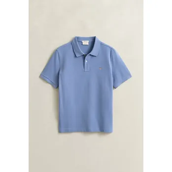 Pánská košile POLOKOŠILE GANT REG SHIELD SS PIQUE POLO FADED DENIM