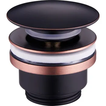 sítko a zátka do dřezu Mexen uzavíratelná univerzální umyvadlová výpusť kulatá, ClickClack, Starožitná černá, 79930-79