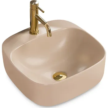 REA - Umyvadlo na desku Luiza 42x42 béžová REA-U9607