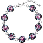 Stříbrný náramek se Swarovski krystaly mix barev 33048.4 galaxy