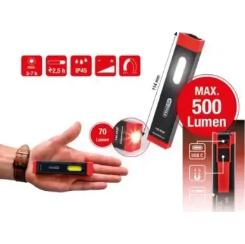 Svítilna Ks Tools - Hliníková LED ruční lampa 500 lumenů