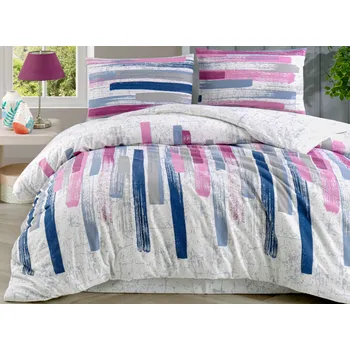 Povlečení Brotex Mina Pink prodloužené flanelové povlečení 140 x 220, 70 x 90 cm zipový uzávěr