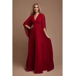 Eva & Lola Červené šifonové šaty s volnými rukávy