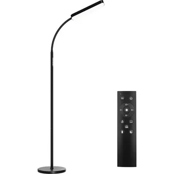 Žárovka TecTake Stojací lampa Prisma LED, 5 světelných režimů, 12 W, stmívatelná, černá