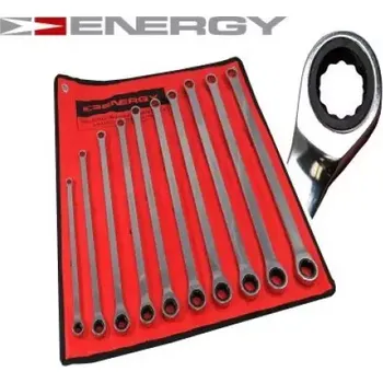 Klíč ENERGY - Sada oboustranných ráčnových očkových klíčů extra dlouhé 10ks