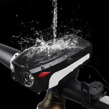 Cyklosvítilna PŘEDNÍ SVĚTLO NA KOLO, VODĚODOLNÉ, S ALARMEM, PŘEDNÍ OSVĚTLENÍ