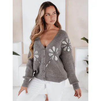 Dámský svetr dámský kardigan KERINDA MY2500 Barva: Tmavě Šedá, Velikost: ONE SIZE