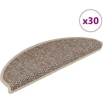 Nášlap na schod vidaXL Samolepicí rohože na schody -Look 30 ks 65x21x4 cm [3365880] Barva: Tmavě béžová