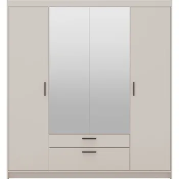 Šatní skříň ArtLemp Šatní skříň ELLEN 4D2S se zrcadlem | pískově béžová