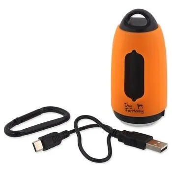 sáček na exkrement Baterka Dog Fantasy USB se sáčky na exkrementy oranžová