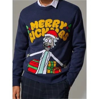 Oblečení a móda Sinsay - Vánoční svetr Rick and Morty - námořnická modrá - 643AW-59X - 643AW-59X-XS-1