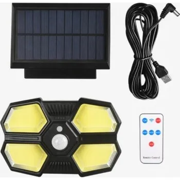 Venkovní osvětlení SOLÁRNÍ LAMPA S POHYBOVÝM A SOUMRAKOVÝM SENZOREM LED COB